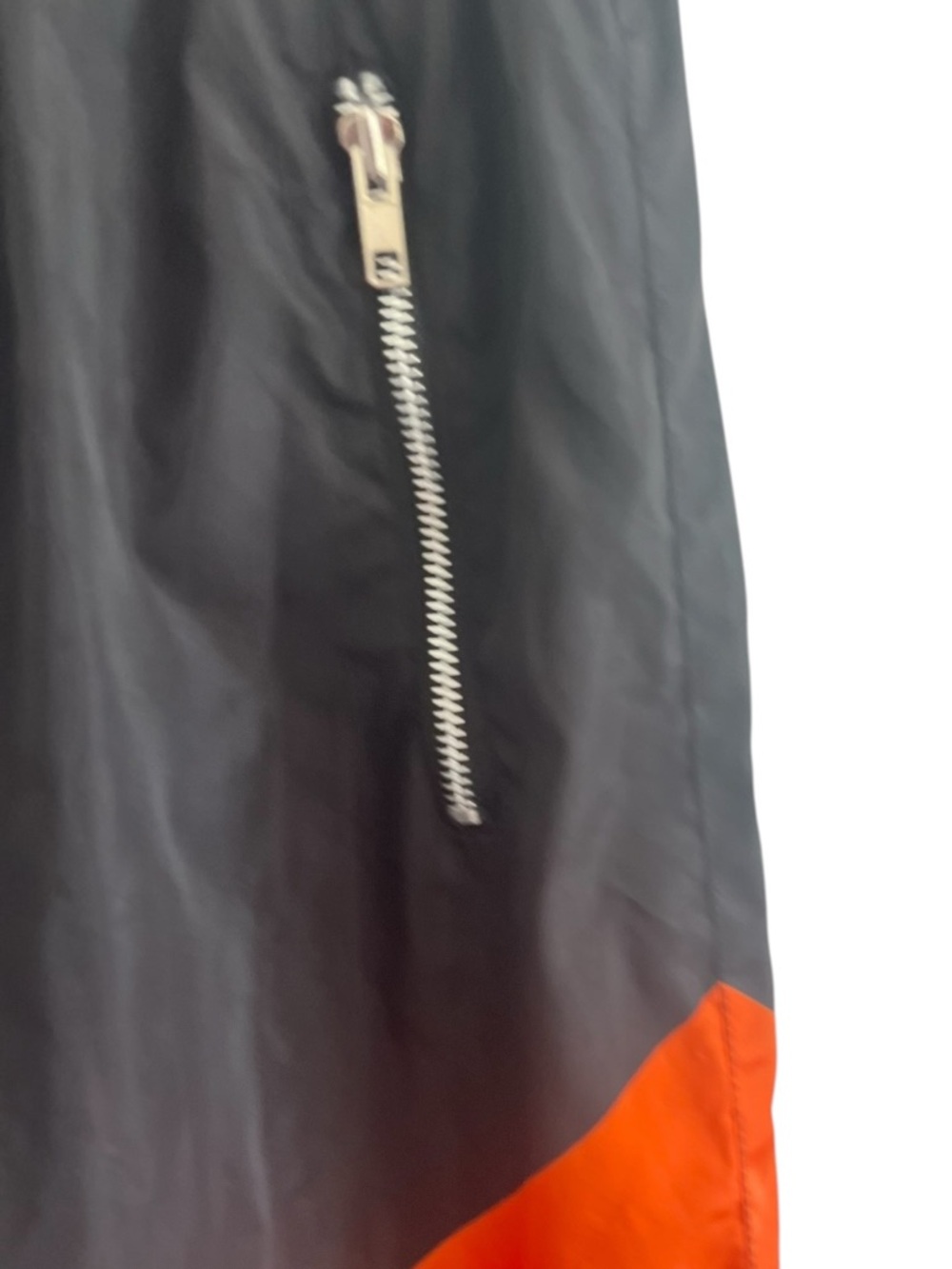 Sneak Gallery Laced Up Black Track Pants with Bold Orange - Picture 2 of 4